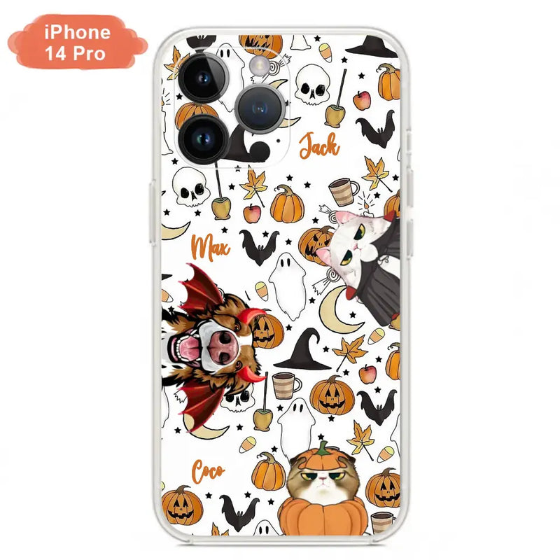 Personalized Halloween Pet Phone Case - Up to 3 Pets - Gift Idea For Dog/Cat Owners - Case for iPhone/Samsung