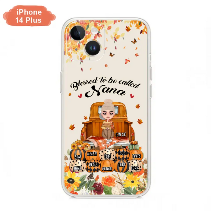 Personalized Grandma Autumn Phone Case - Gift Idea For Grandma - Up to 10 Kids - Case For iPhone/Samsung - Blessed To Be Called Nana