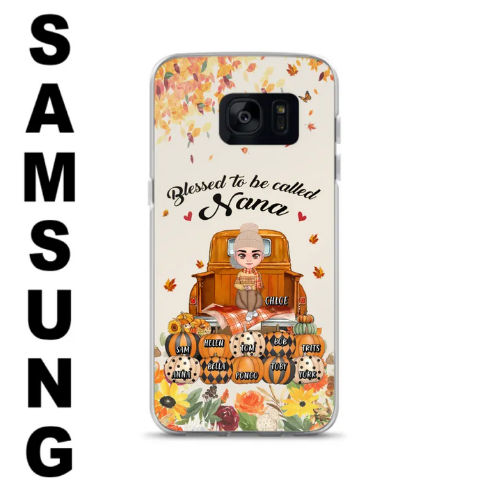Personalized Grandma Autumn Phone Case - Gift Idea For Grandma - Up to 10 Kids - Case For iPhone/Samsung - Blessed To Be Called Nana