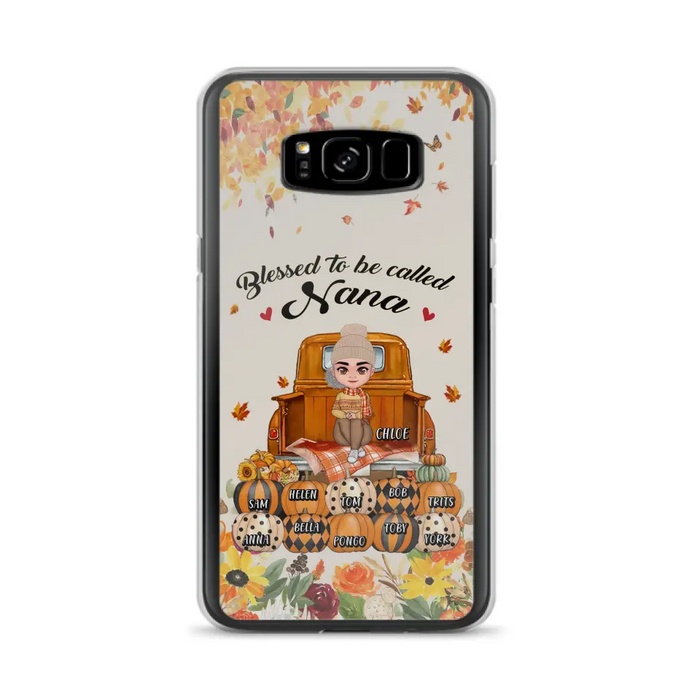 Personalized Grandma Autumn Phone Case - Gift Idea For Grandma - Up to 10 Kids - Case For iPhone/Samsung - Blessed To Be Called Nana