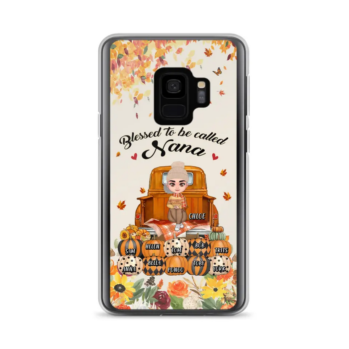 Custom Personalized Grandma Autumn Phone Case - Gift Idea For Grandma - Upto 10 Kids -  Case For iPhone/Samsung - Blessed To Be Called Nana