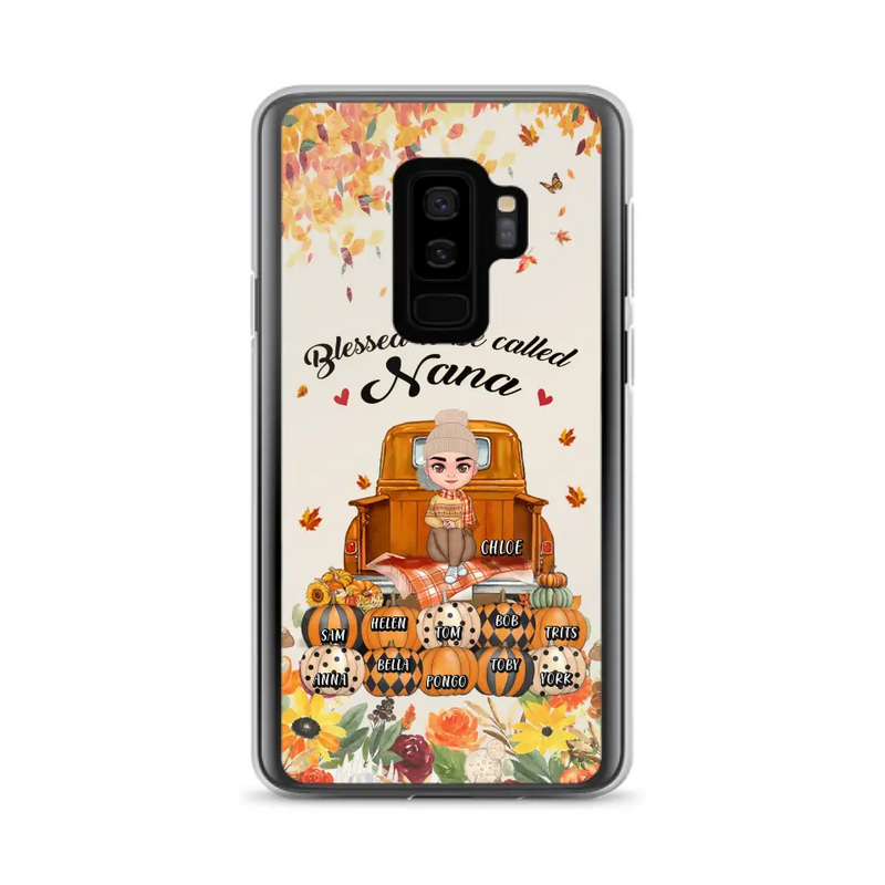Personalized Grandma Autumn Phone Case - Gift Idea For Grandma - Up to 10 Kids - Case For iPhone/Samsung - Blessed To Be Called Nana