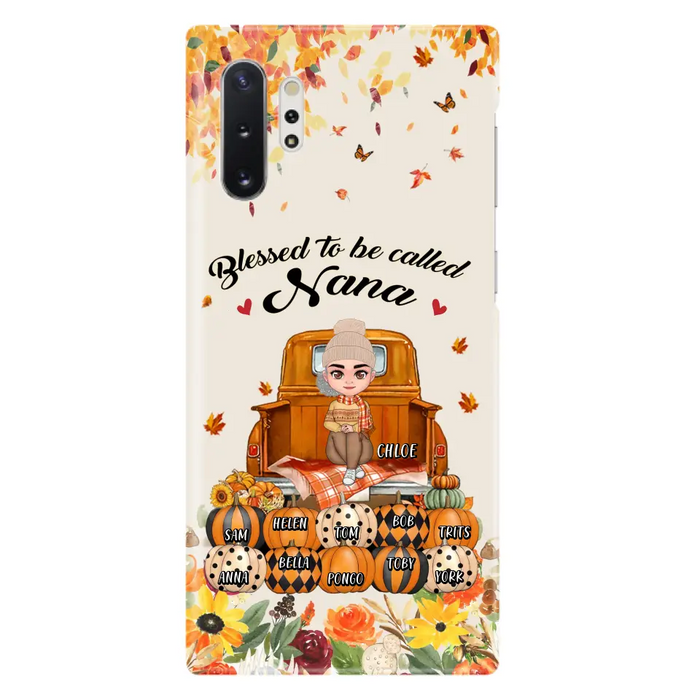 Personalized Grandma Autumn Phone Case - Gift Idea For Grandma - Up to 10 Kids - Case For iPhone/Samsung - Blessed To Be Called Nana