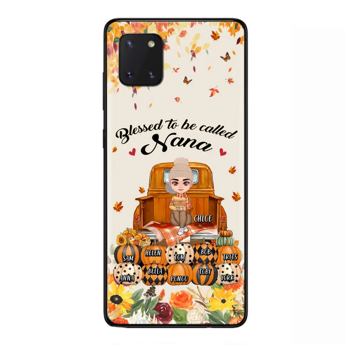 Personalized Grandma Autumn Phone Case - Gift Idea For Grandma - Up to 10 Kids - Case For iPhone/Samsung - Blessed To Be Called Nana