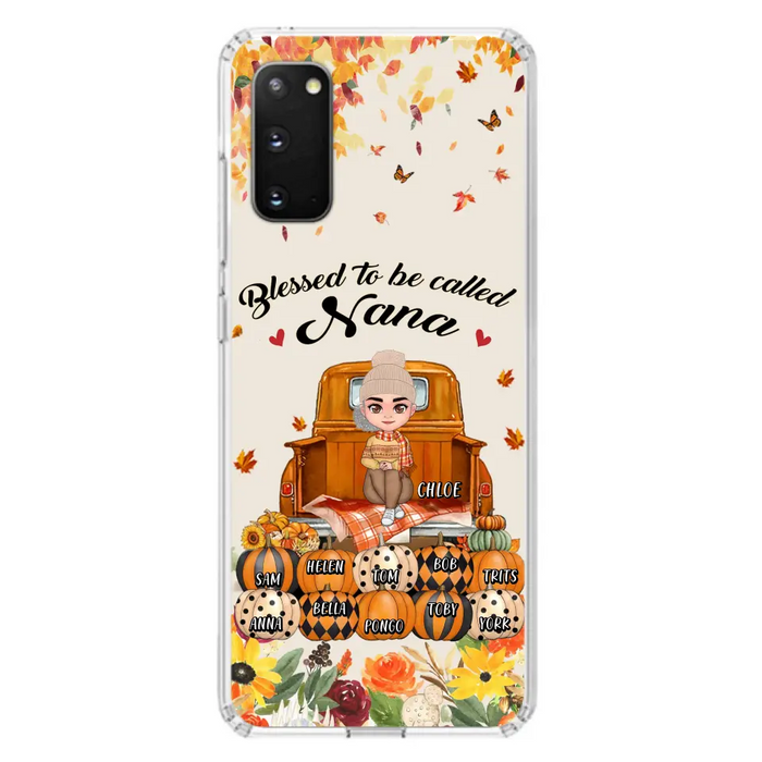 Personalized Grandma Autumn Phone Case - Gift Idea For Grandma - Up to 10 Kids - Case For iPhone/Samsung - Blessed To Be Called Nana