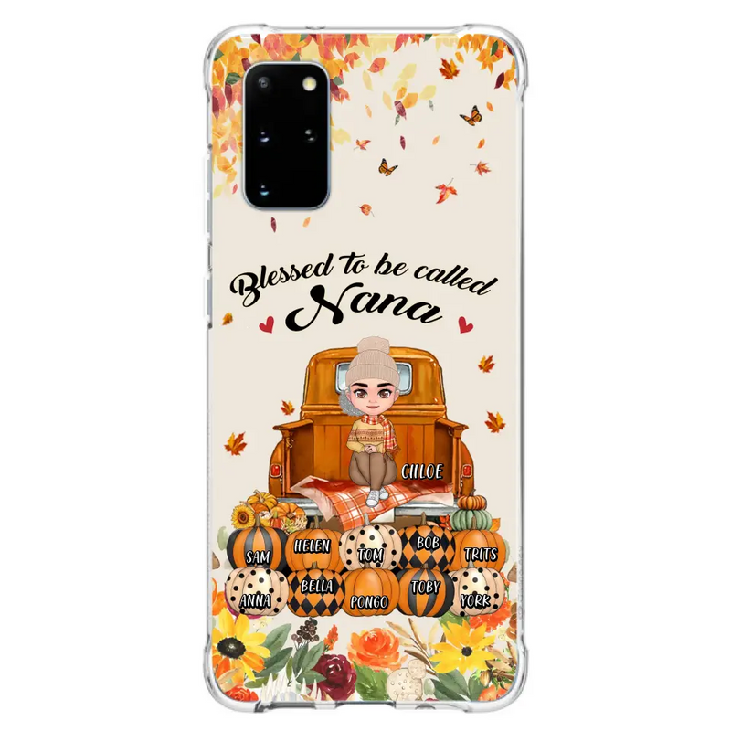 Personalized Grandma Autumn Phone Case - Gift Idea For Grandma - Up to 10 Kids - Case For iPhone/Samsung - Blessed To Be Called Nana