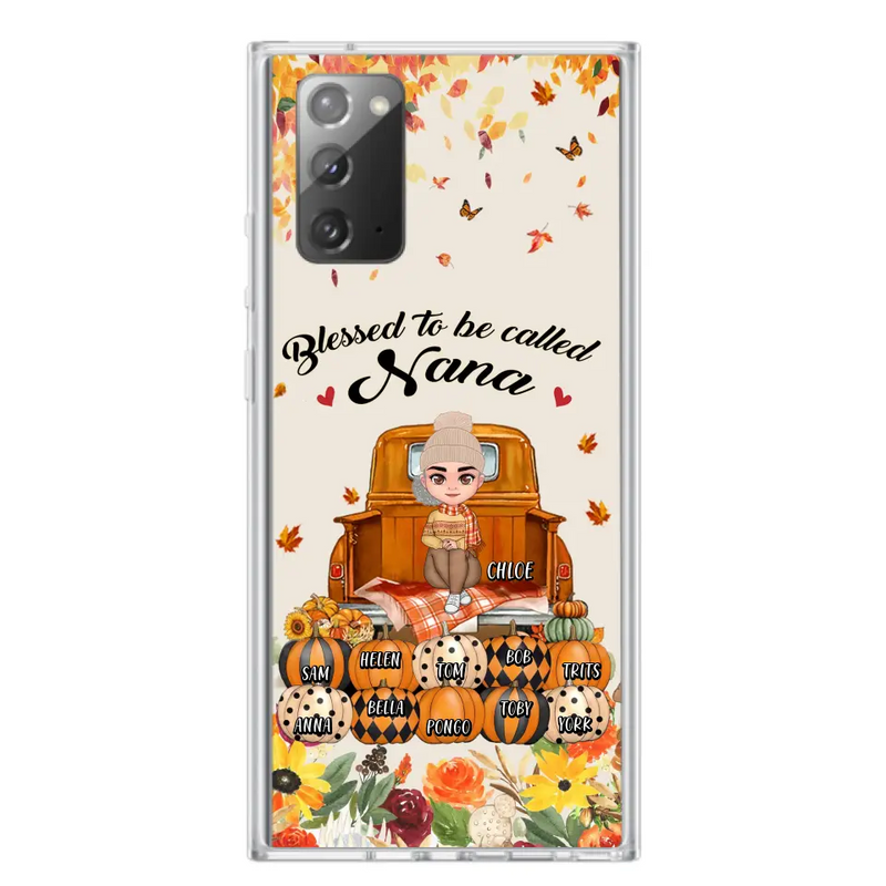 Personalized Grandma Autumn Phone Case - Gift Idea For Grandma - Up to 10 Kids - Case For iPhone/Samsung - Blessed To Be Called Nana