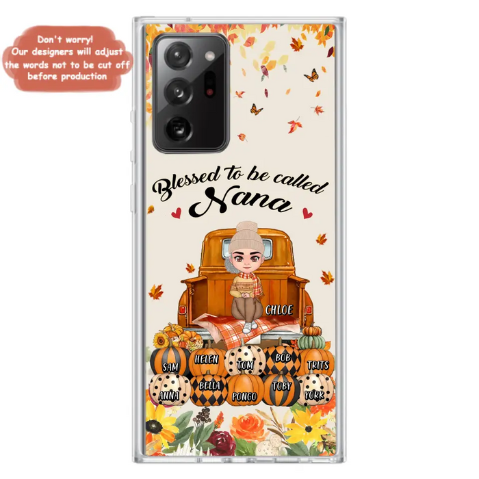Personalized Grandma Autumn Phone Case - Gift Idea For Grandma - Up to 10 Kids - Case For iPhone/Samsung - Blessed To Be Called Nana