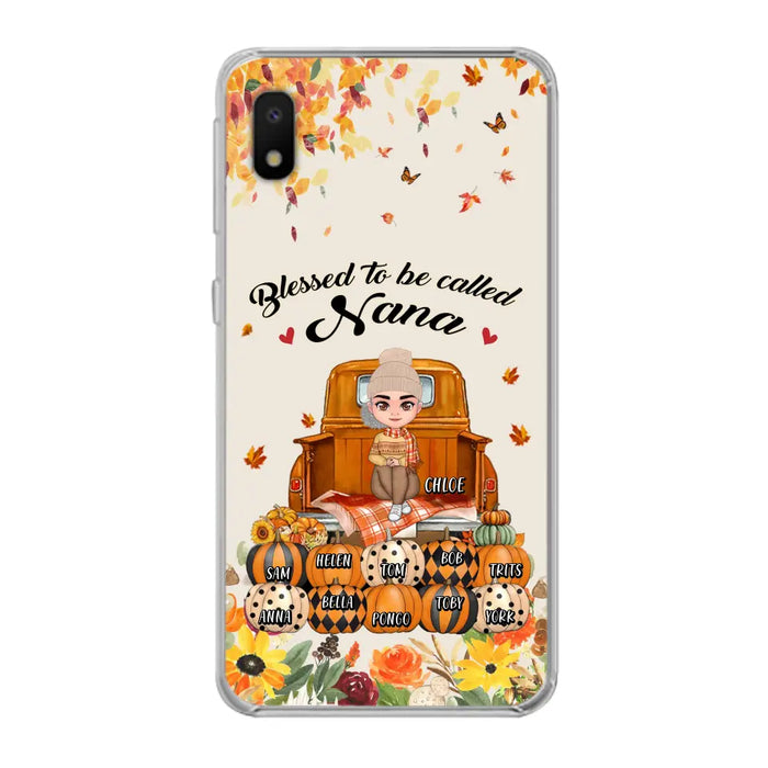 Personalized Grandma Autumn Phone Case - Gift Idea For Grandma - Up to 10 Kids - Case For iPhone/Samsung - Blessed To Be Called Nana