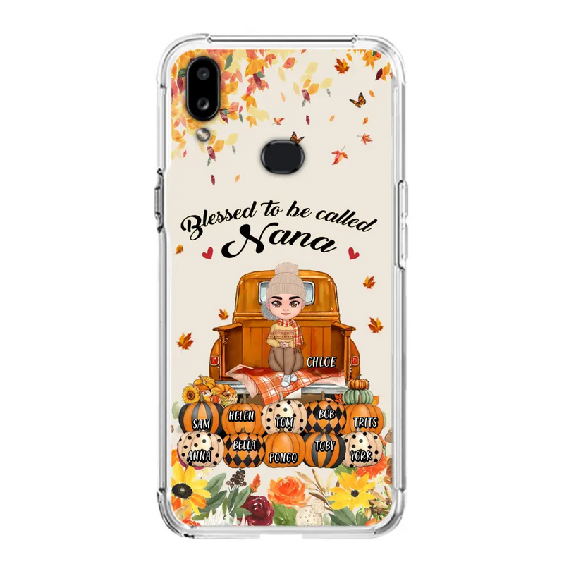Personalized Grandma Autumn Phone Case - Gift Idea For Grandma - Up to 10 Kids - Case For iPhone/Samsung - Blessed To Be Called Nana