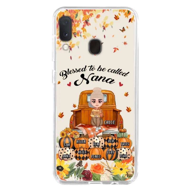 Personalized Grandma Autumn Phone Case - Gift Idea For Grandma - Up to 10 Kids - Case For iPhone/Samsung - Blessed To Be Called Nana