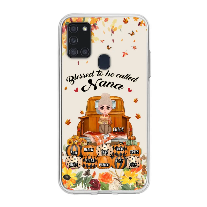 Personalized Grandma Autumn Phone Case - Gift Idea For Grandma - Up to 10 Kids - Case For iPhone/Samsung - Blessed To Be Called Nana