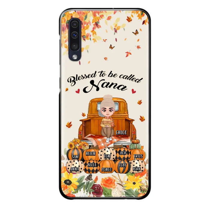 Personalized Grandma Autumn Phone Case - Gift Idea For Grandma - Up to 10 Kids - Case For iPhone/Samsung - Blessed To Be Called Nana