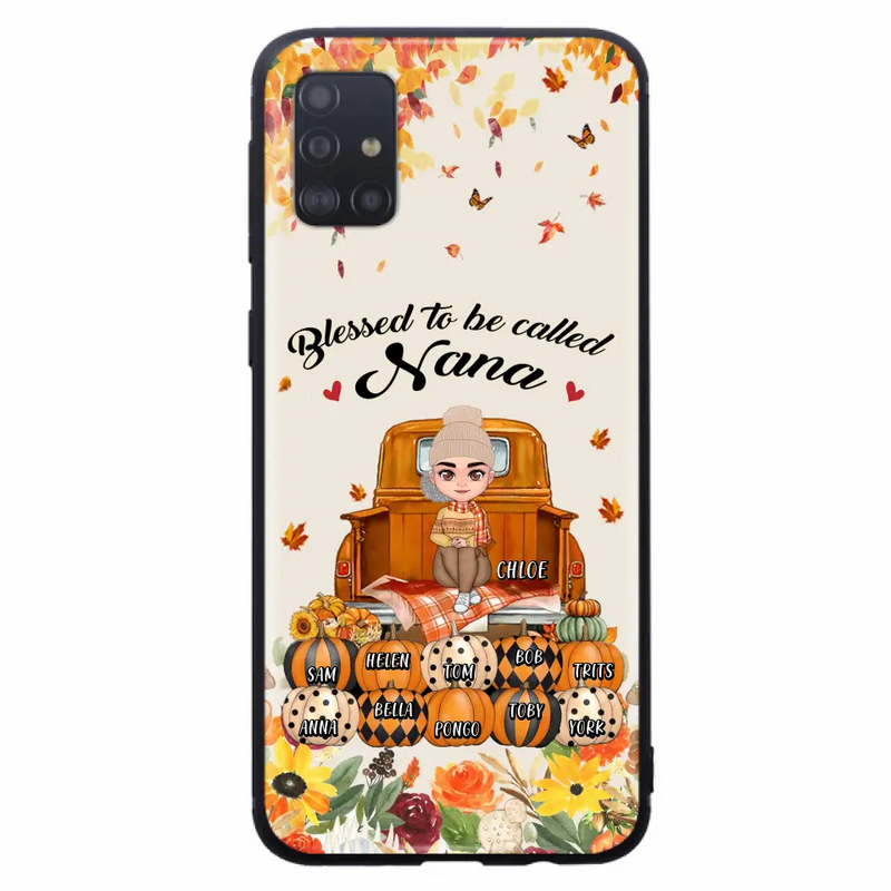 Personalized Grandma Autumn Phone Case - Gift Idea For Grandma - Up to 10 Kids - Case For iPhone/Samsung - Blessed To Be Called Nana