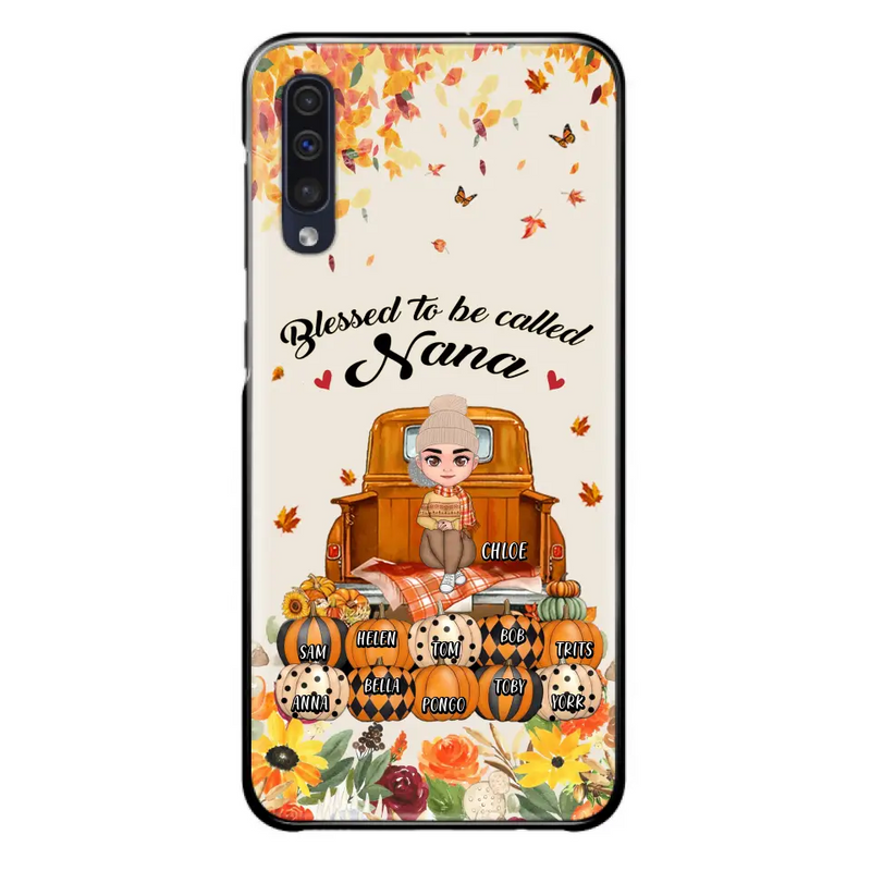 Personalized Grandma Autumn Phone Case - Gift Idea For Grandma - Up to 10 Kids - Case For iPhone/Samsung - Blessed To Be Called Nana