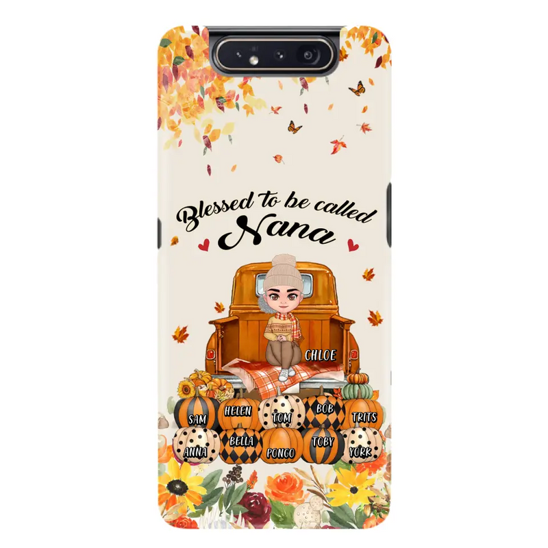 Personalized Grandma Autumn Phone Case - Gift Idea For Grandma - Up to 10 Kids - Case For iPhone/Samsung - Blessed To Be Called Nana