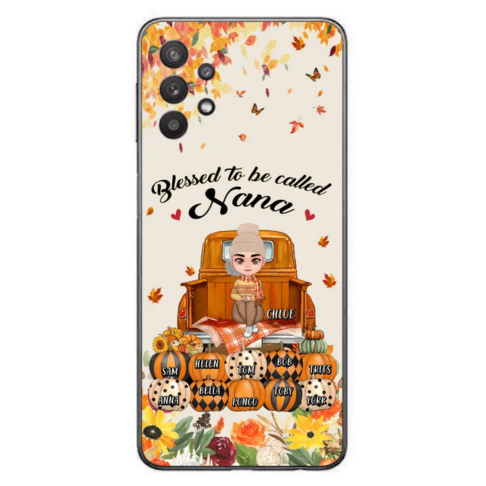 Personalized Grandma Autumn Phone Case - Gift Idea For Grandma - Up to 10 Kids - Case For iPhone/Samsung - Blessed To Be Called Nana