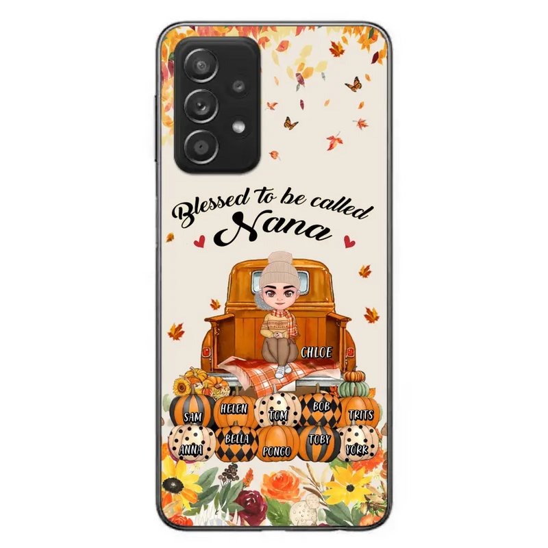 Personalized Grandma Autumn Phone Case - Gift Idea For Grandma - Up to 10 Kids - Case For iPhone/Samsung - Blessed To Be Called Nana