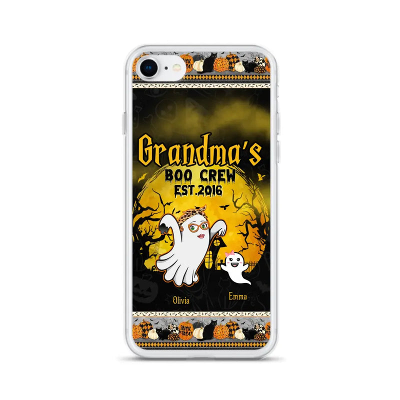 Personalized Grandma Phone Case - Halloween Gift For Grandma - Up to 7 Kids - Grandma's Boo Crew - Case For iPhone/ Samsung