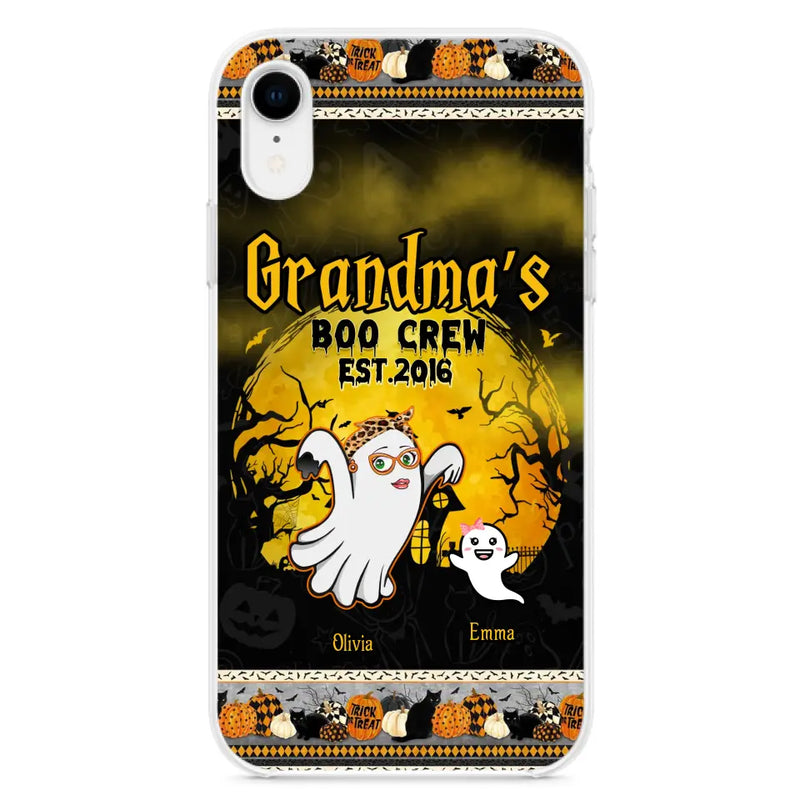 Personalized Grandma Phone Case - Halloween Gift For Grandma - Up to 7 Kids - Grandma's Boo Crew - Case For iPhone/ Samsung