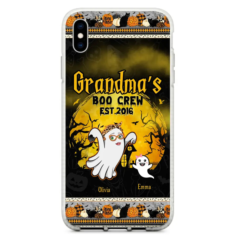 Personalized Grandma Phone Case - Halloween Gift For Grandma - Up to 7 Kids - Grandma's Boo Crew - Case For iPhone/ Samsung