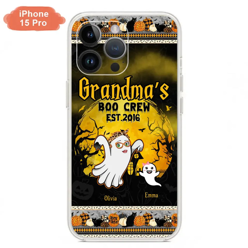 Personalized Grandma Phone Case - Halloween Gift For Grandma - Up to 7 Kids - Grandma's Boo Crew - Case For iPhone/ Samsung