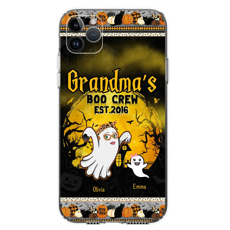 Personalized Grandma Phone Case - Halloween Gift For Grandma - Up to 7 Kids - Grandma's Boo Crew - Case For iPhone/ Samsung