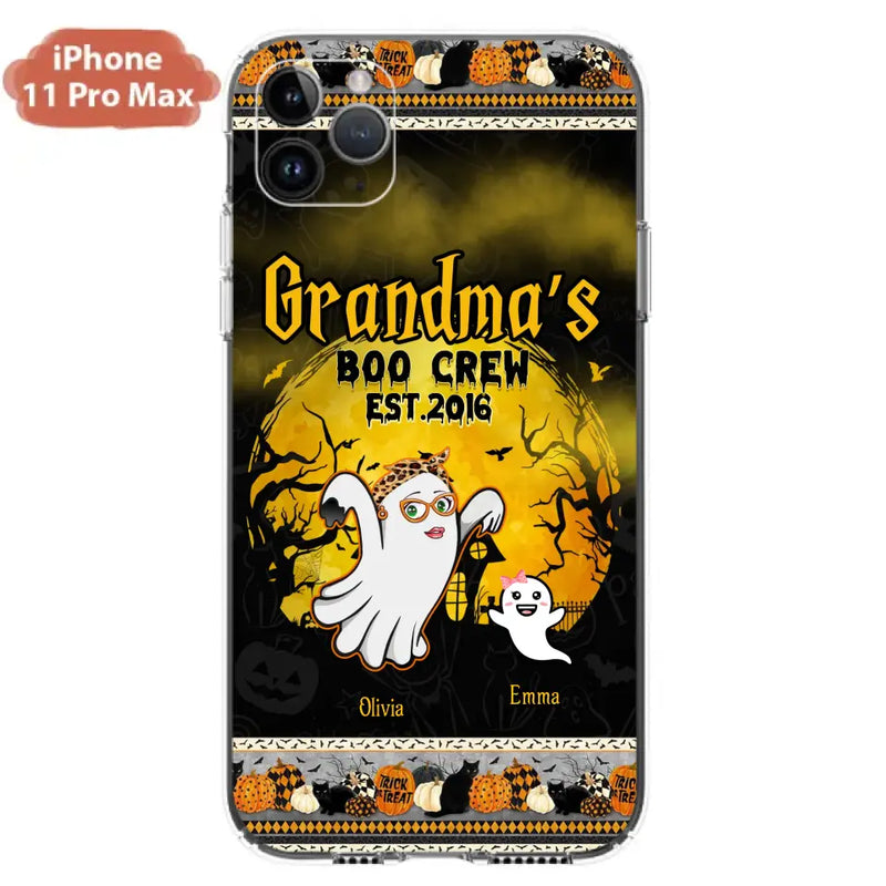 Personalized Grandma Phone Case - Halloween Gift For Grandma - Up to 7 Kids - Grandma's Boo Crew - Case For iPhone/ Samsung