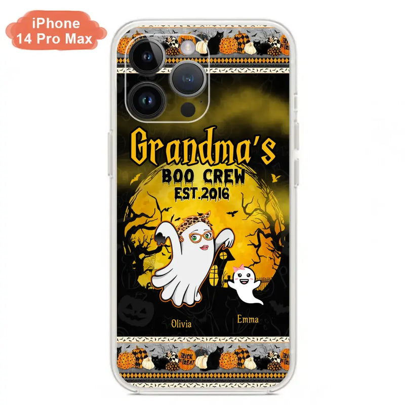 Personalized Grandma Phone Case - Halloween Gift For Grandma - Up to 7 Kids - Grandma's Boo Crew - Case For iPhone/ Samsung