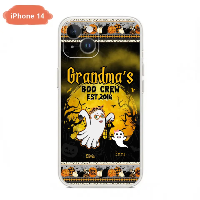 Personalized Grandma Phone Case - Halloween Gift For Grandma - Up to 7 Kids - Grandma's Boo Crew - Case For iPhone/ Samsung
