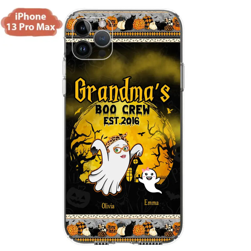 Personalized Grandma Phone Case - Halloween Gift For Grandma - Up to 7 Kids - Grandma's Boo Crew - Case For iPhone/ Samsung