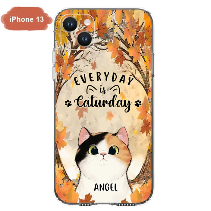 Custom Personalized Cat Phone Case For iPhone And Samsung - Gift Idea For Cat Lover - Up to 6 Cats - Everyday Is Caturday