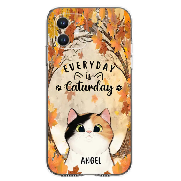 Custom Personalized Cat Phone Case For iPhone And Samsung - Gift Idea For Cat Lover - Up to 6 Cats - Everyday Is Caturday