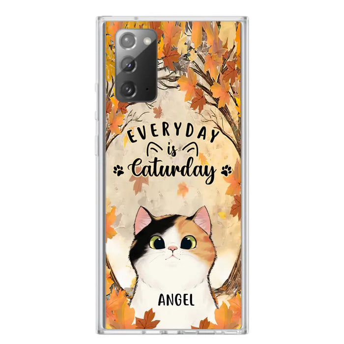 Custom Personalized Cat Phone Case For iPhone And Samsung - Gift Idea For Cat Lover - Up to 6 Cats - Everyday Is Caturday