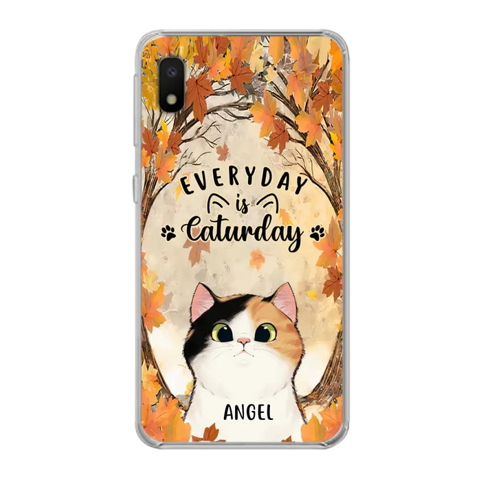 Custom Personalized Cat Phone Case For iPhone And Samsung - Gift Idea For Cat Lover - Up to 6 Cats - Everyday Is Caturday