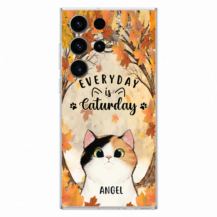 Custom Personalized Cat Phone Case For iPhone And Samsung - Gift Idea For Cat Lover - Up to 6 Cats - Everyday Is Caturday