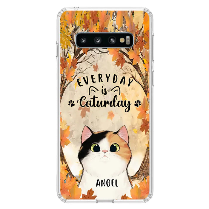 Custom Personalized Cat Phone Case For iPhone And Samsung - Gift Idea For Cat Lover - Up to 6 Cats - Everyday Is Caturday