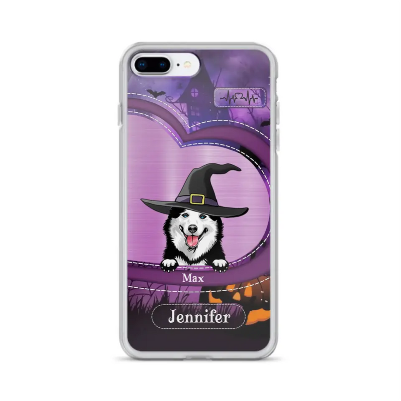 Personalized Dog Halloween Phone Case - Gift Idea For Dog Lover/Halloween - Up to 3 Dogs - Case For iPhone/Samsung