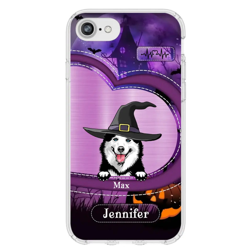 Personalized Dog Halloween Phone Case - Gift Idea For Dog Lover/Halloween - Up to 3 Dogs - Case For iPhone/Samsung