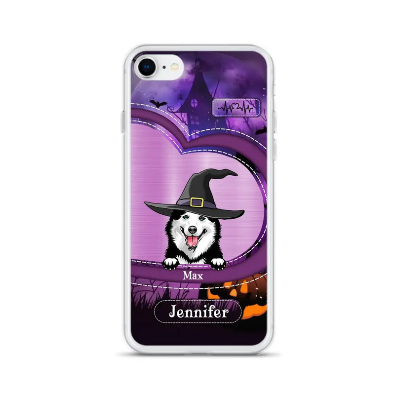 Personalized Dog Halloween Phone Case - Gift Idea For Dog Lover/Halloween - Up to 3 Dogs - Case For iPhone/Samsung