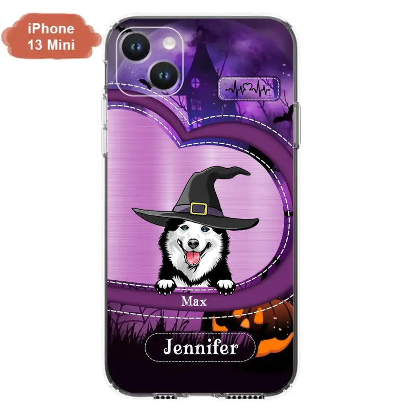 Personalized Dog Halloween Phone Case - Gift Idea For Dog Lover/Halloween - Up to 3 Dogs - Case For iPhone/Samsung