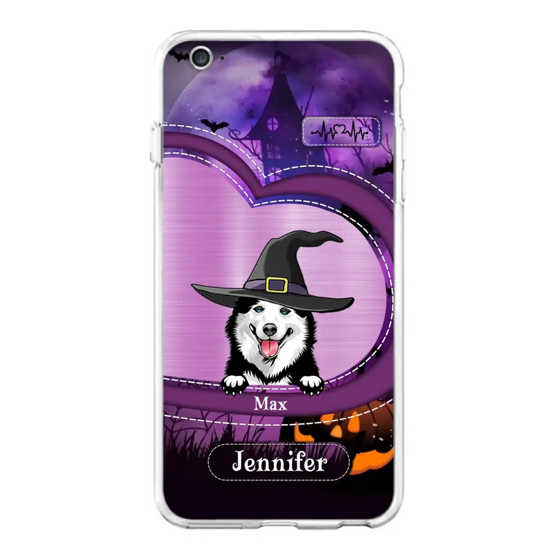 Personalized Dog Halloween Phone Case - Gift Idea For Dog Lover/Halloween - Up to 3 Dogs - Case For iPhone/Samsung