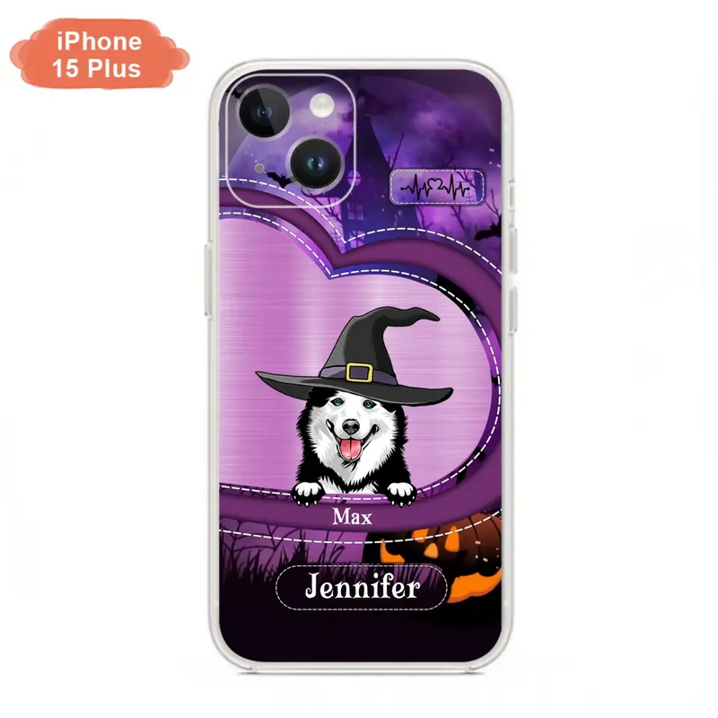 Personalized Dog Halloween Phone Case - Gift Idea For Dog Lover/Halloween - Up to 3 Dogs - Case For iPhone/Samsung