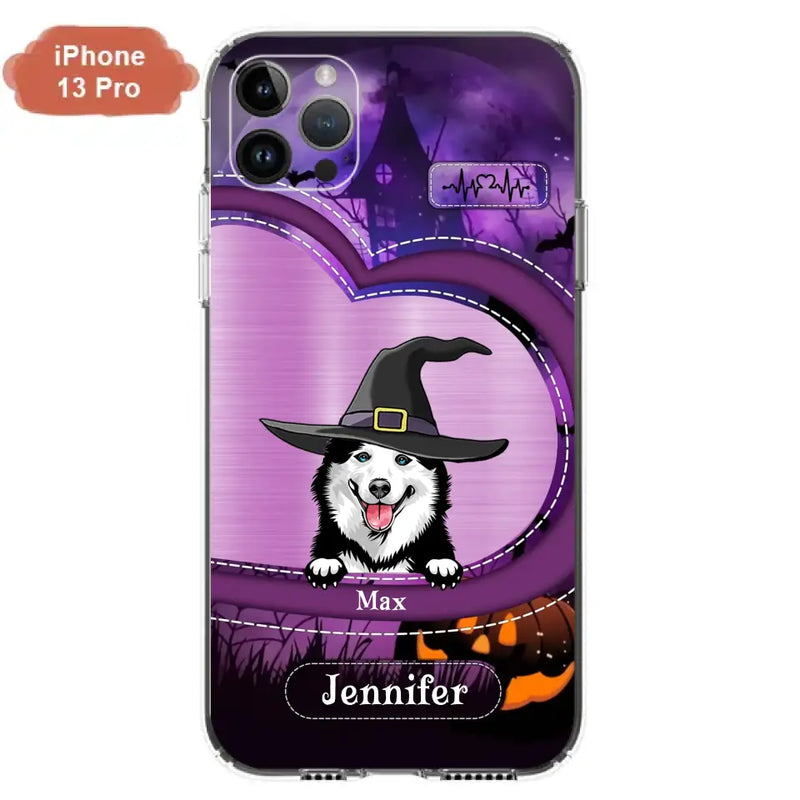 Personalized Dog Halloween Phone Case - Gift Idea For Dog Lover/Halloween - Up to 3 Dogs - Case For iPhone/Samsung