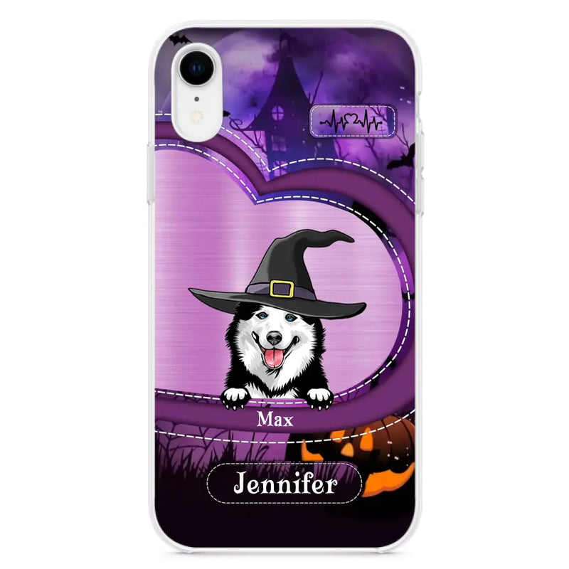 Personalized Dog Halloween Phone Case - Gift Idea For Dog Lover/Halloween - Up to 3 Dogs - Case For iPhone/Samsung