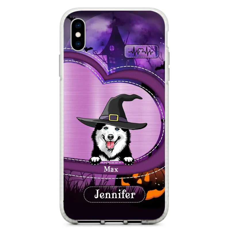 Personalized Dog Halloween Phone Case - Gift Idea For Dog Lover/Halloween - Up to 3 Dogs - Case For iPhone/Samsung