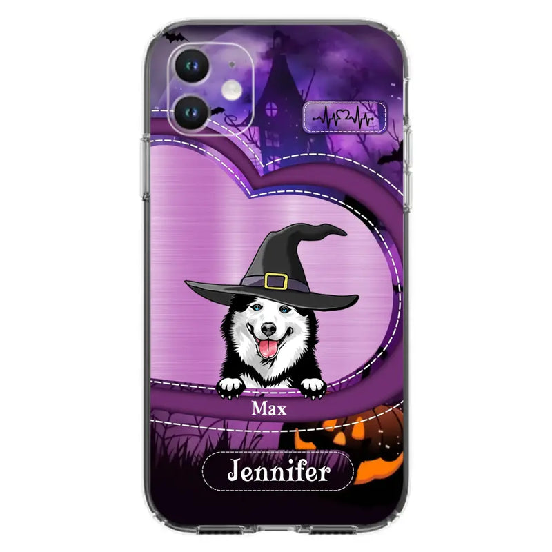 Personalized Dog Halloween Phone Case - Gift Idea For Dog Lover/Halloween - Up to 3 Dogs - Case For iPhone/Samsung