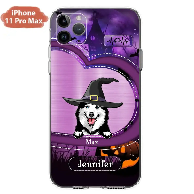 Personalized Dog Halloween Phone Case - Gift Idea For Dog Lover/Halloween - Up to 3 Dogs - Case For iPhone/Samsung