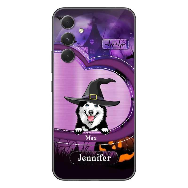 Personalized Dog Halloween Phone Case - Gift Idea For Dog Lover/Halloween - Up to 3 Dogs - Case For iPhone/Samsung