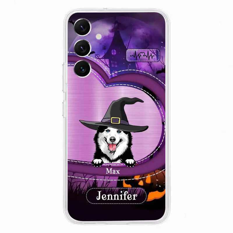 Personalized Dog Halloween Phone Case - Gift Idea For Dog Lover/Halloween - Up to 3 Dogs - Case For iPhone/Samsung